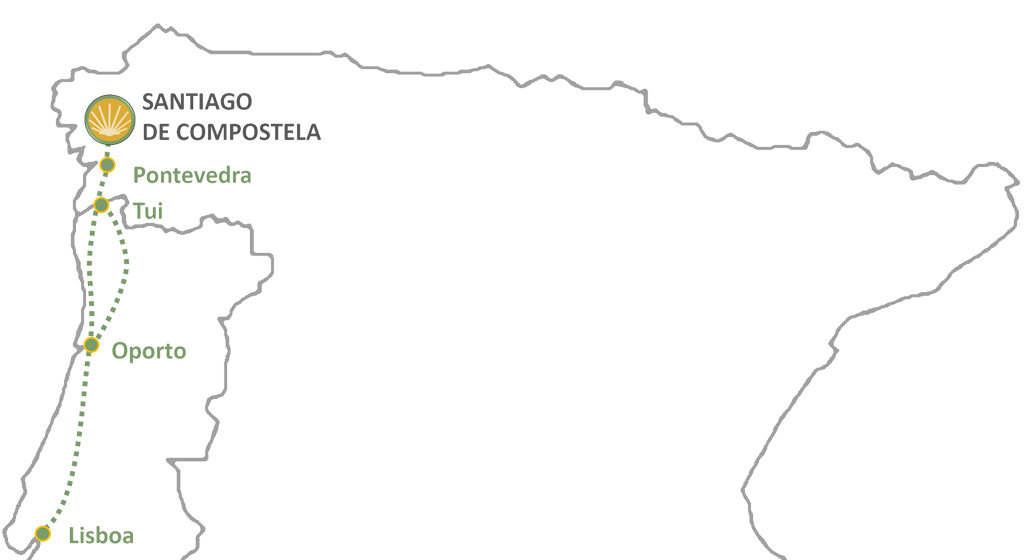 Mapa del Camino de Santiago Portugués